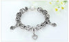 Cupid's Cutey 925 Silver Heart Charms Beaded Bracelet - Zodeys