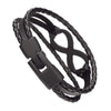 Infinity Leather Chain Bangle Bracelet - Zodeys