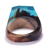 Atlantic Azure Wooden Glass Ring - Zodeys