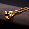 Gold Boxing Gloves Charm Necklace - Zodeys