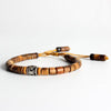 Natural Sandalwood &amp White Copper Mala Bead Bracelet