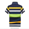Casual Striped Short-Sleeve Polo Shirt - Zodeys
