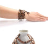 Cylindrical Wenge Wood Prayer Mala Beads Tibetan Buddhist Bracelet - Zodeys