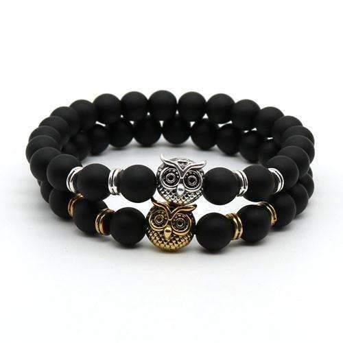 Matte Lava Stone Owl Bracelet - Zodeys