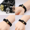 Matte Onyx Natural Stone Roman Warrior Helmet Men's Bracelet - Zodeys