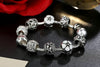 Crystal Ball Love & Flower Antique Silver Charm Bracelet - Zodeys