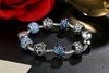 Crystal Ball Love & Flower Antique Silver Charm Bracelet - Zodeys