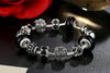 Royal Crown & Crystal Ball Silver Charm Bracelet