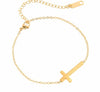 Sideway Cross Chain Link Bracelet