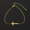 Sideway Cross Chain Link Bracelet