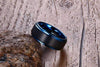 Matte Finished Aqua Plated Tungsten Carbide Ring - Zodeys