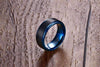 Matte Finished Aqua Plated Tungsten Carbide Ring - Zodeys