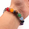 7 Chakra Mixed Crystal Stones Heart Charm Bracelet - Zodeys
