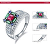 5.73ct Ruby Emerald Sapphire 925 Sterling Silver Wedding Ring - Zodeys