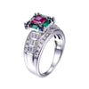 5.73ct Ruby Emerald Sapphire 925 Sterling Silver Wedding Ring - Zodeys