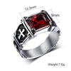 Red Ruby Crusader's Silver Ring