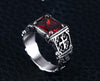 Red Ruby Crusader's Silver Ring