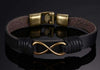 Bronze Infinity Leather Bangle Bracelet - Zodeys