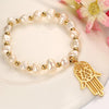 Hamsa Hand Freshwater Pearl Bracelet - Zodeys