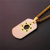 Star of David Dog Tag Pendant Necklace