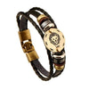 Exotic Sienna Leather Zodiac Bracelet