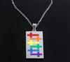 Rainbow Cross LGBT Pride Dog Tag Pendant Necklace - Zodeys