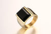 Vintage Black Onyx Stone Gold Ring - Zodeys