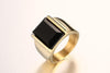 Vintage Black Onyx Stone Gold Ring - Zodeys