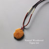 Natural Weathered Tagua Nut Lotus Leaf Pendant Necklace