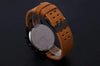 Space Black Leather Strap Military Watch
