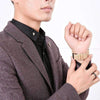 Space Black Leather Strap Military Watch
