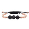18K Gold Plated Beads 3 Diamond Ball Unisex Bracelet - Zodeys