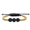 18K Gold Plated Beads 3 Diamond Ball Unisex Bracelet - Zodeys