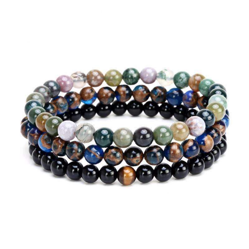 Triple Layer Hematite Natural Stone Bracelet - Zodeys
