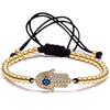 18K Gold Plated Beads Hamsa Hand Unisex Bracelet - Zodeys