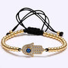 18K Gold Plated Beads Hamsa Hand Unisex Bracelet - Zodeys