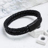 Black Braided Leather Bracelet - Zodeys