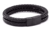 Black Braided Leather Bracelet - Zodeys