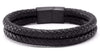 Black Braided Leather Bracelet - Zodeys