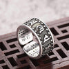 Buddhist Six Words Of Mantra White Copper Ring - Zodeys