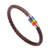 Premium Leather Stainless Steel Pride Bangle - Zodeys