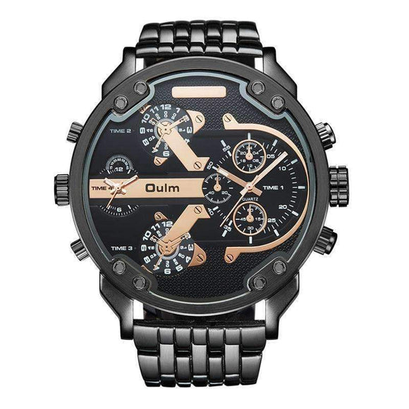 Large & Heavy Rose Gold & Full-Steel Watch - Zodeys