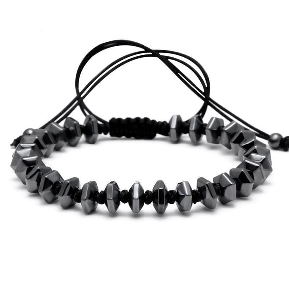 Chipped Hematite Onyx Black Macrame Bracelet - Zodeys
