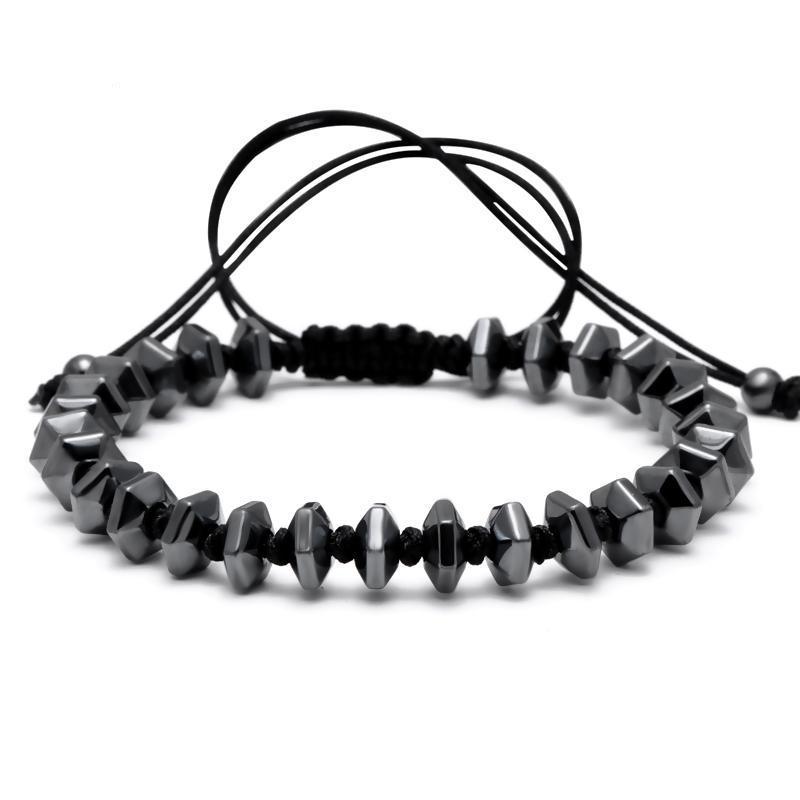 Chipped Hematite Onyx Black Macrame Bracelet - Zodeys