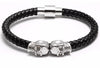 Telepathic Skull Black Leather Bangle - Zodeys