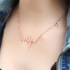 EKG Heart Beat Rose Gold Necklace - Zodeys