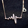 EKG Heart Beat Rose Gold Necklace - Zodeys