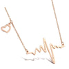 EKG Heart Beat Rose Gold Necklace - Zodeys