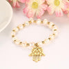 Hamsa Hand Freshwater Pearl Bracelet - Zodeys