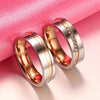 Polished Rose Gold Rhinestone Couple's Rings - Zodeys